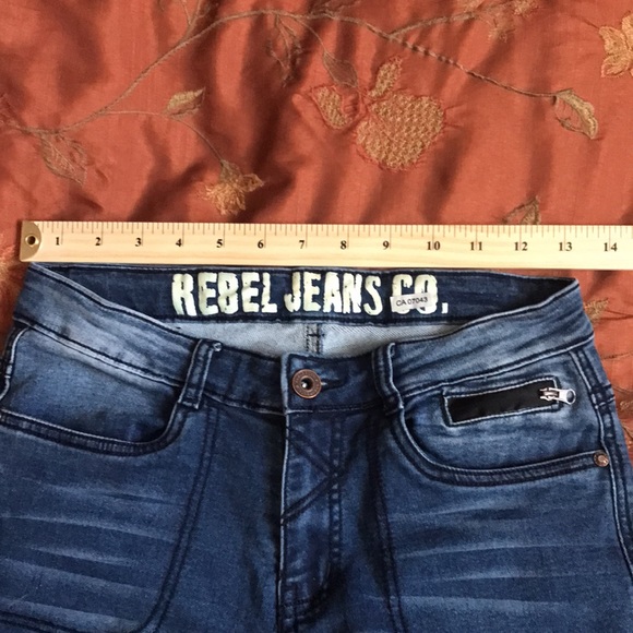 NWOT REBEL JEANS CO FRENCH TERRY STRETCH KNITTED MOTO YOUTH SIZE 12 JEANS NEW! - Picture 14 of 14